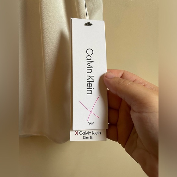 NWT Calvin Klein suit separates career blouse sleeveless cream sz L office - Picture 3 of 10